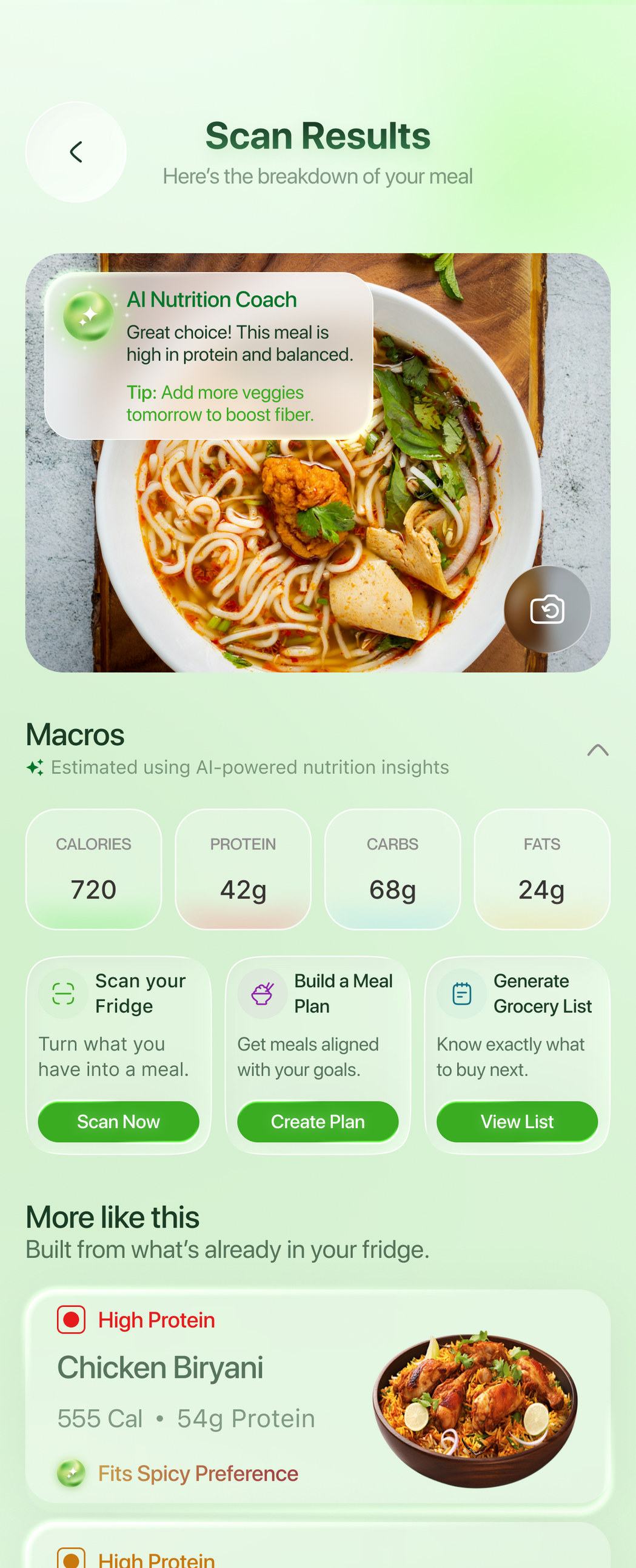 Understand your meals instantly